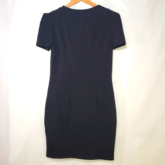 ZARA Basic Black Fitted Mini Dress M - Picture 3 of 5